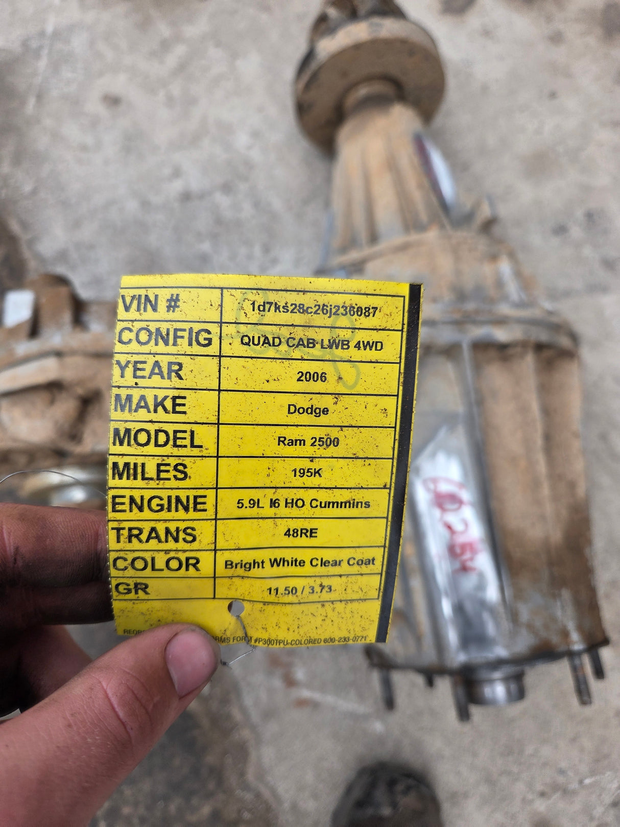 2004-2011 Dodge Ram Manual Shift Transfer Case opt DH1, exc. Power Wagon Automatic Transmission Cummins Diesel 24 valve Model NV271