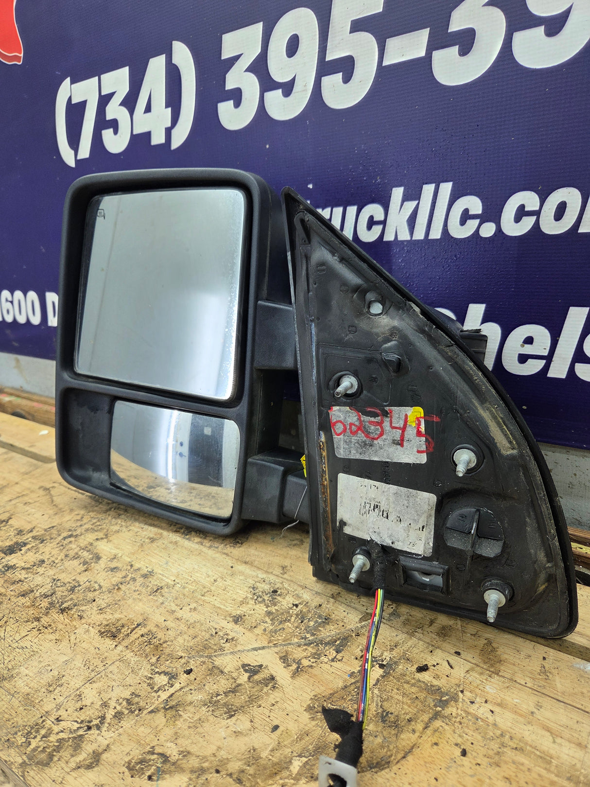 2008-2016 Ford Super Duty F250 F350 F450 F550 LH Driver Side Power Fold & Telescope Heated Towing Mirror OEM (Copy)