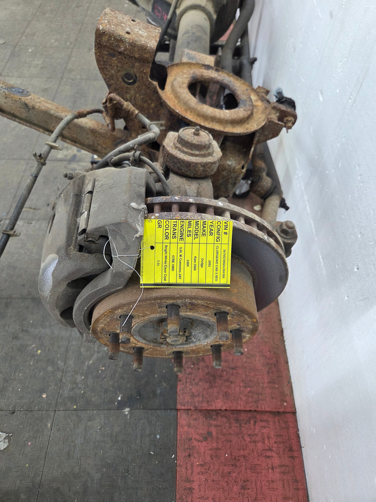 2000-2002 Dodge Ram 2500 4wd Dana 60 Front Axle Assembly 3.55 Ratio