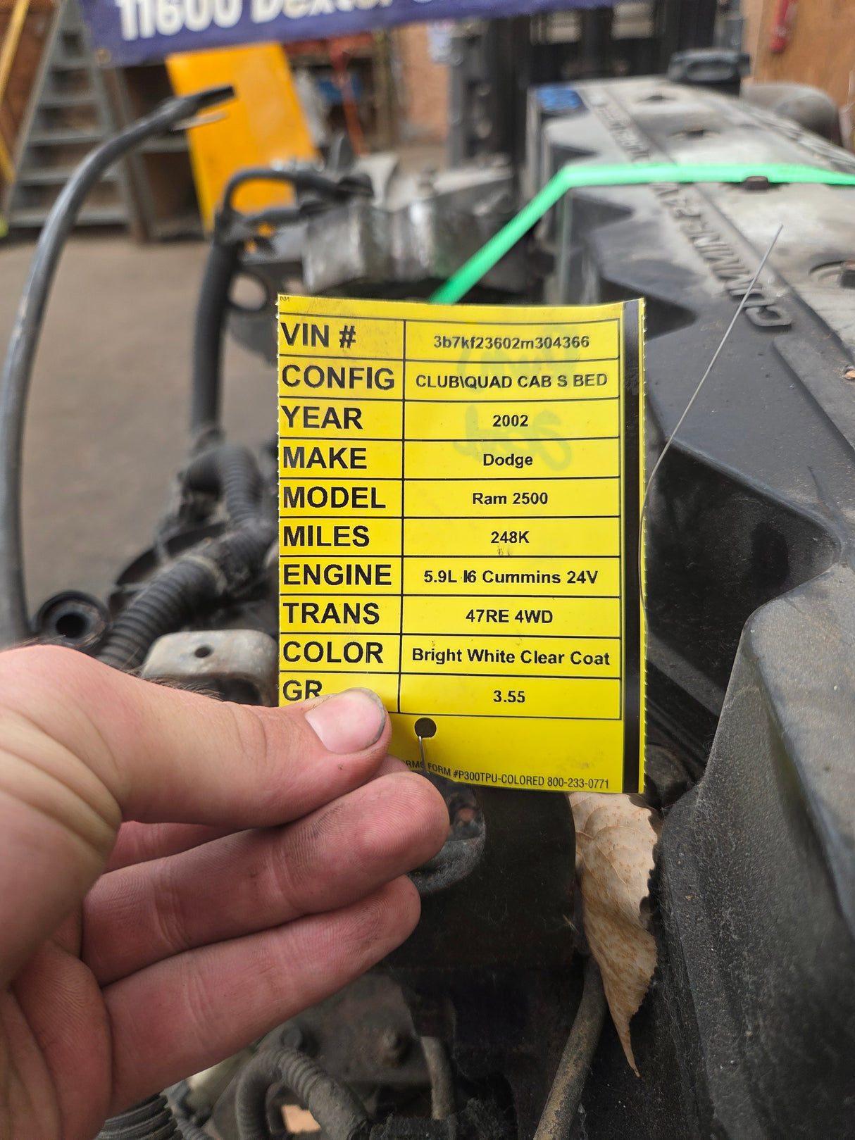 2002 Dodge Ram 2500 5.9L 24v Cummins Turbo Diesel Complete Engine Ran Great