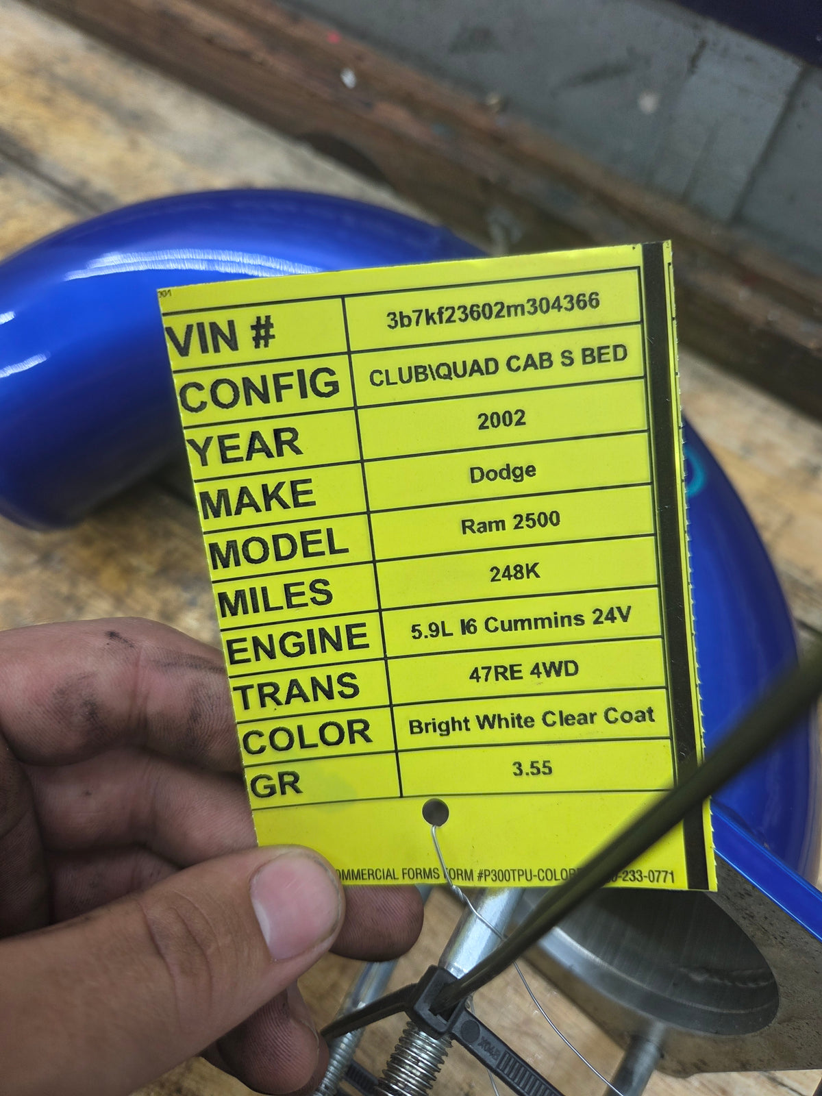 1998.5-2002 Dodge Ram 5.9L Cummins 24V Intake Horn