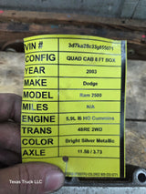 2003 Dodge Ram 2500 3500 5.9L Cummins PCM - 56040476AD