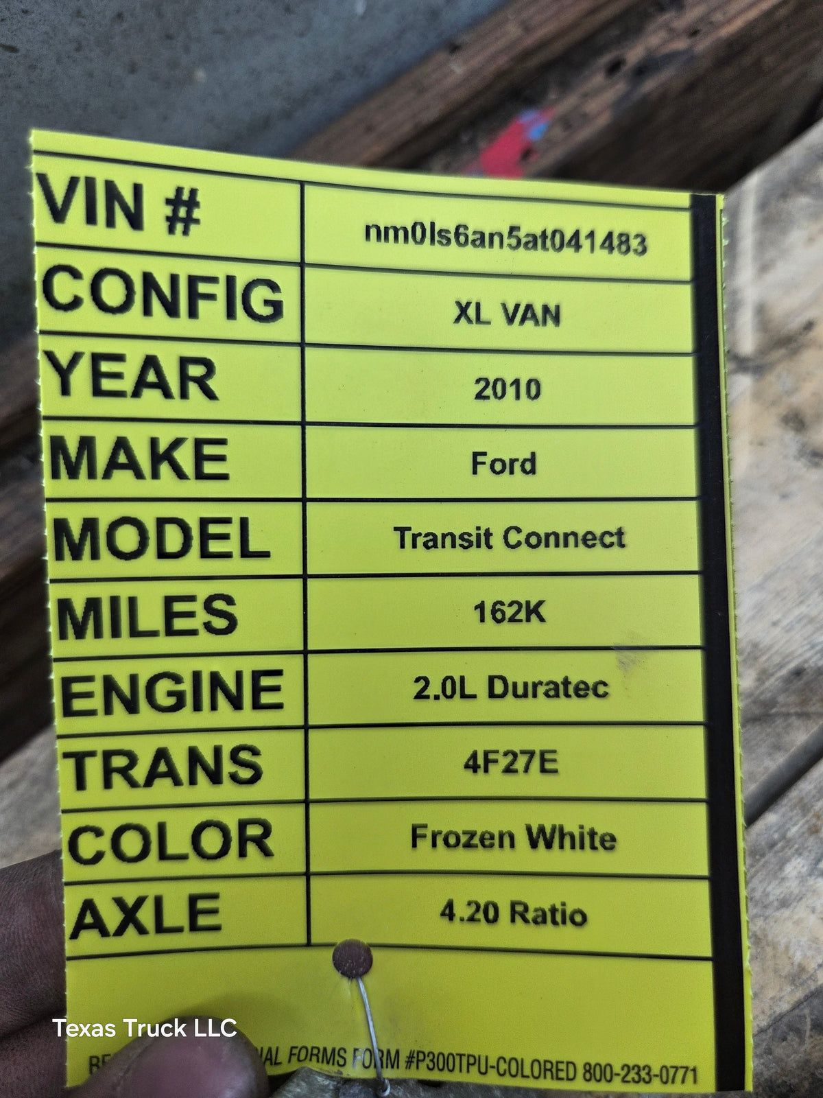 2010 Ford Transit Connect 2.0L Duratec ECM PCM - VUR2 / BT1Z-12A650-AC