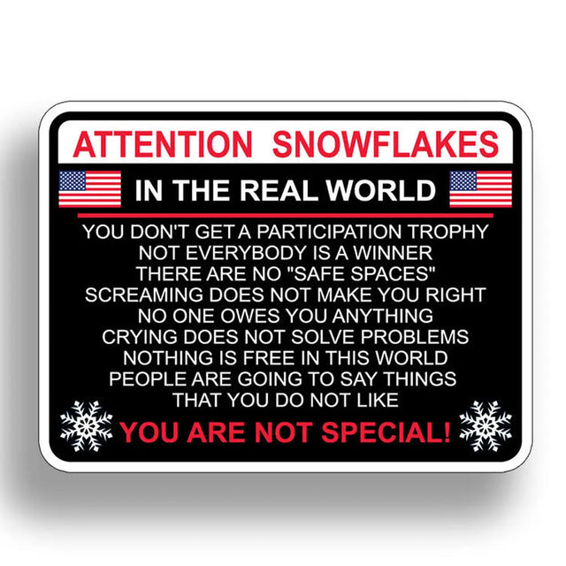 Attention Snowflake Window Decal Texas Truck LLC